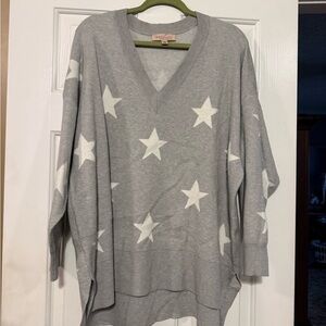 Philosophy Gray and White Sweater